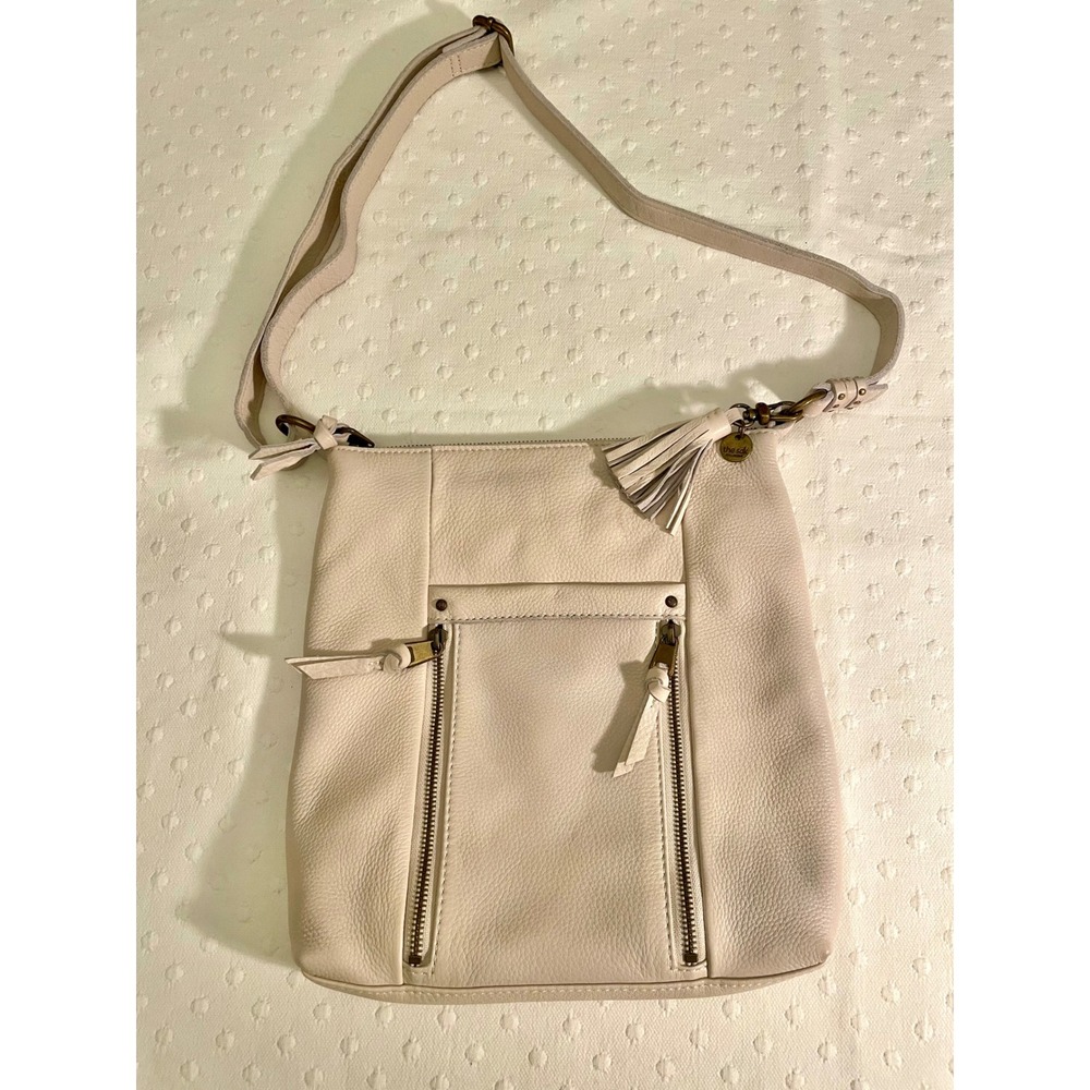 The Sak Collective Ladera Crossbody Bag Stone Leather Tassel Handbag Mens Womens